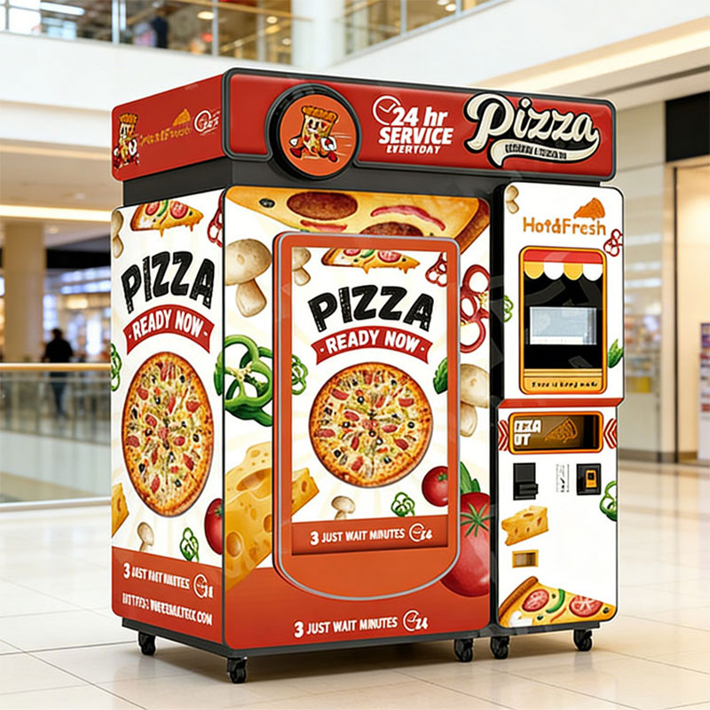 Commercial Vending Machine - ตู้จำหน่ายพิซซ่าอัจฉริยะแบบสั่งทำพิเศษ หน้าจอสัมผัส ระบบอัตโนมัติเต็มรูปแบบ สำหรับใช้งานกลางแจ้ง อาหารร้อนสดใหม่ บริการตนเอง