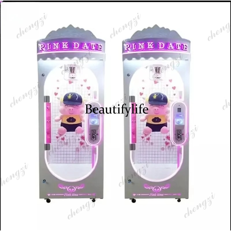 Arcade Prize Vending Machine - เครื่องเกมอาร์เคดแบบหยอดเหรียญ รุ่น A81 ตู้สีชมพู รูปทรงตุ๊กตา รางอลูมิเนียม