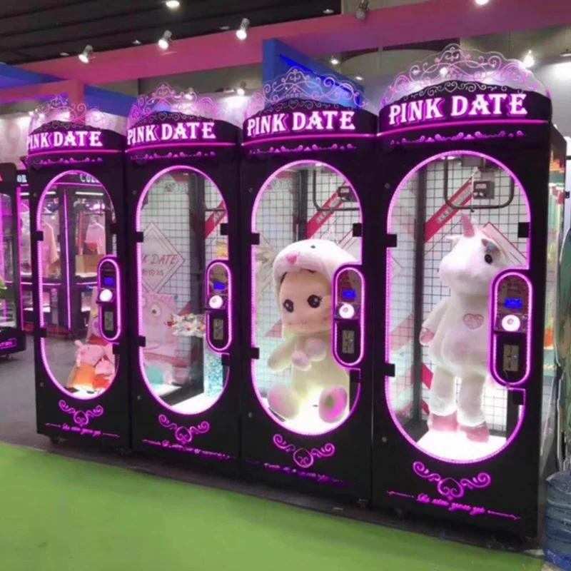 Arcade Prize Vending Machine - A- สีชมพูวันที่กรรไกรตัดรางวัลของขวัญเครื่องผู้ใหญ่เด็กสนุกอาเขตตุ๊กตาใหญ่ของเล่นตุ๊กตาหยอดเหรียญดําเนินการเกม Machin