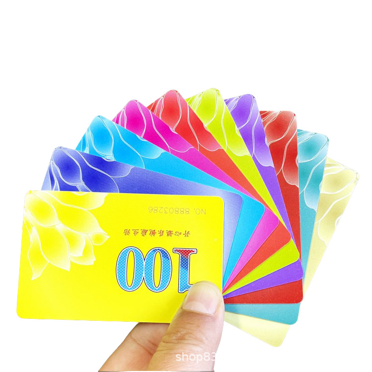 Arcade Card Vending Machine - บัตรชิปพลาสติก PVC แบบฝ้า 50 ชิ้น ทนทานต่อการสึกหรอ