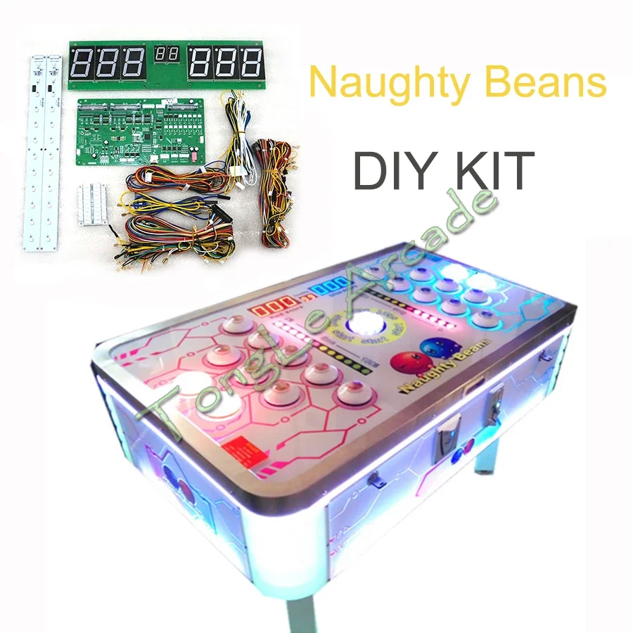 Whack A Mole Arcade - ชุด DIY Naughty Beans, เครื่องเล่นเกมตีค้อนแบบหยอดเหรียญ, บอร์ดเครื่องอาร์เคดพร้อมสายไฟ,