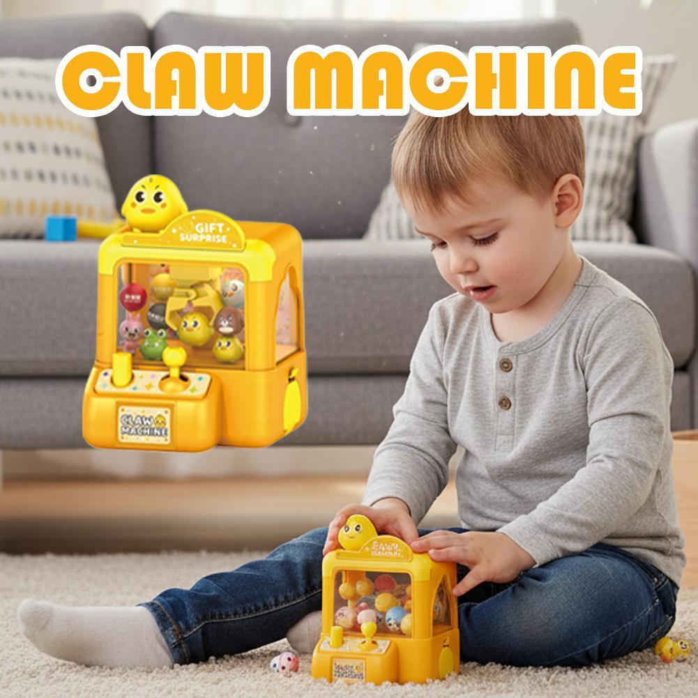 Arcade Toy Claw Vending Machine - ตู้คีบตุ๊กตาอาร์เคดสุดน่ารัก เครื่องเล่นเกมอิเล็กทรอนิกส์ ปรับระดับได้ พร้อมเสียงเพลง ของขวัญวันเกิดสำหรับเด็ก
