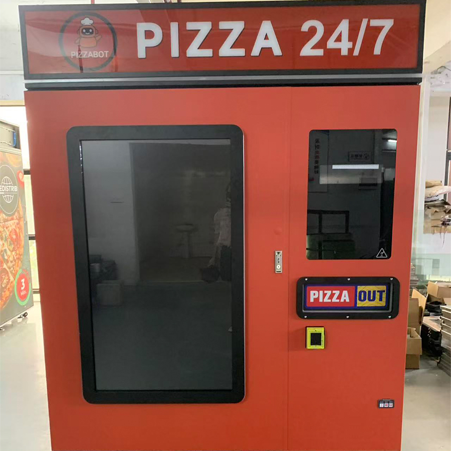 Commercial Vending Machine - เครื่องจำหน่ายพิซซ่าฟาสต์ฟู้ดแบบกำหนดเองได้ ยี่ห้อต่างๆ จำหน่ายเครื่องจำหน่ายสินค้าอัตโนมัติสำหรับขายในยุโรป แบบอัตโนมัติเต็มรูปแบบ สำหรับใช้งานกลางแจ้ง