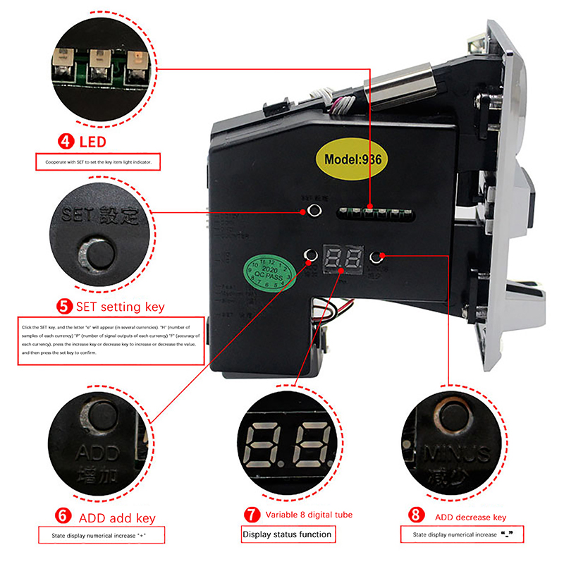 ตัวรับเหรียญหลายช่อง1ชิ้น616ตั - Arcade Ticket Machine บทวิจารณ์และราคา
